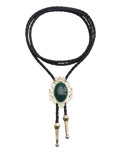 Image of GelConnie Native American Bolo Tie Rodeo Cowboy Leather Necktie Western Necklace Costume Accessories for Men,Women