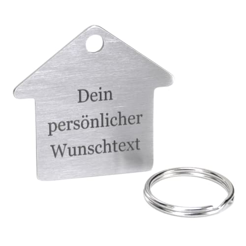 WIENS3D Schlüsselanhänger mit Gravur Personalisiert HAUS Partner Herz Weihnachten Valentinstag Jahrestag Muttertag Führerschein Auto Wunschgravur Beidseitig Graviert Personalisiertes Geschenk Cover