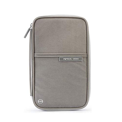 Cartera de Viaje Porta Pasaporte,Organizador de Viaje Unisex con Bolsillos de Cremallera para Tarjetas de Crédito Identificaciones Monedas Billetes de Viaje (Gris)