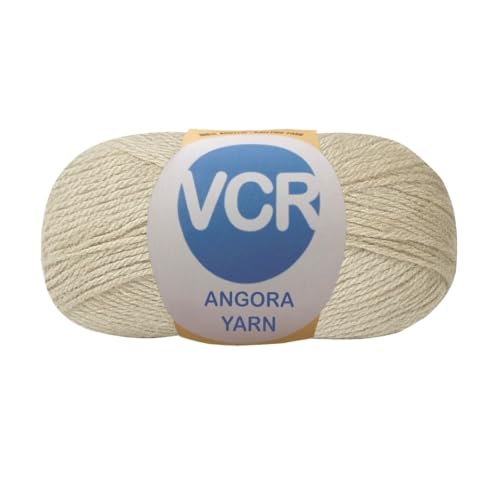 Image of VCR Warm Grey Angora Knitting Yarn, Pack of 1, 100 Grams Hank, 256 Meters Length, 80% Flurry - 20% Acrylic Polyamide Soft Ball for Crochet and Knitting, Suitable for Baby Blankets, Cushion Covers