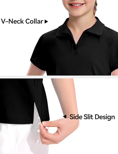 Image of KEREDA Girls Polo Shirts Golf Tennis School Uniform T Shirts Quick Dry Tops