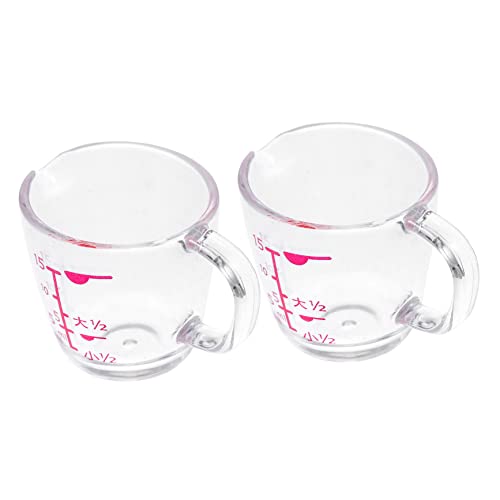Luxshiny Tazas Medidoras Transparentes 15ml Pequeñas De As, Resistente Al Desgaste, Para Cocina y Bar, Uso Doméstico, Paquete De 2 Unidades