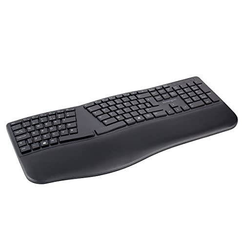 Kensington Pro Fit Ergo bezprzewodowa klawiatura, United Kingdom klawiatura QWERTY, Duale 2,4 GHz i Bluetooth 4.2, kompatybilna z Chrome OS, MacOS i Windows, K75401PN