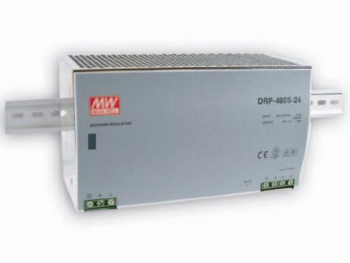 Mean Well DRP-480S-48 AC to DC DIN-Rail Switching Power Supply, 48VDC, 10A, 480W, 8.9" x 3.9" x 4.9"