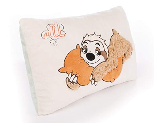 NICI 43491 Kissen Faultier Wave Dave rechteckig 43x25cm– Flauschiges Kuscheltierkissen Faultier-rechteckiges Stofftierkissen, Beige