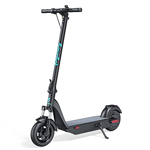 SmooSat MAX Electric Scooter, 18.6 MPH Max Speed, 500W Brushless Motor, 30 Miles Range, 10  Solid Tires, Electric Scooter for Adults with Front Suspension