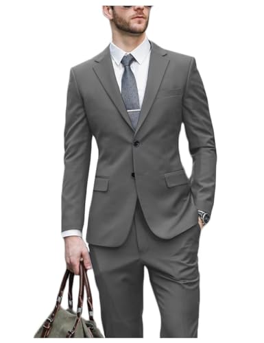 Men's Suit Blazer Pants Business Wedding Casual Formal 2 Piece Single Breasted Notch Lapel