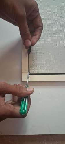 Image of Mosquito Net Window Door Mesh Loading Rubber Beading 4MM | Double Wheel Sealing Roller | Window Extractor Hook | 20 Meter Rubber (Pack of Roller, Extractor)