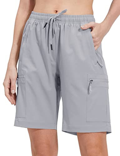 NOMINATE Womens Hiking Cargo Shorts Women Summer Bermuda Shorts for Golf Workout with Zipper Pockets Lightweight Casual