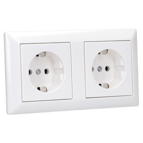 Jung AS500 Steckdosen A1520WW und 2-fach Rahmen AS582WW Komplett-Sets Alpinweiß