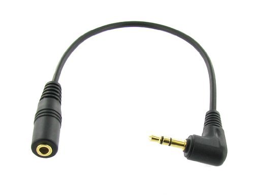 Cable de audio estéreo Jack 3.5mm macho a hembra ángulo derecho 15.24 cm miniatura 2