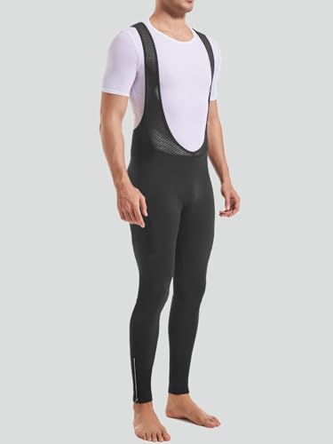 qualidyne Calça masculina de ciclismo de inverno acolchoada 4D térmica resistente à água e bolsos qu