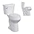 Two-Piece Toilets for Bathrooms, Height 21" Extra Tall, Round with Soft Close Seat, Power Flush 1.28 GPF