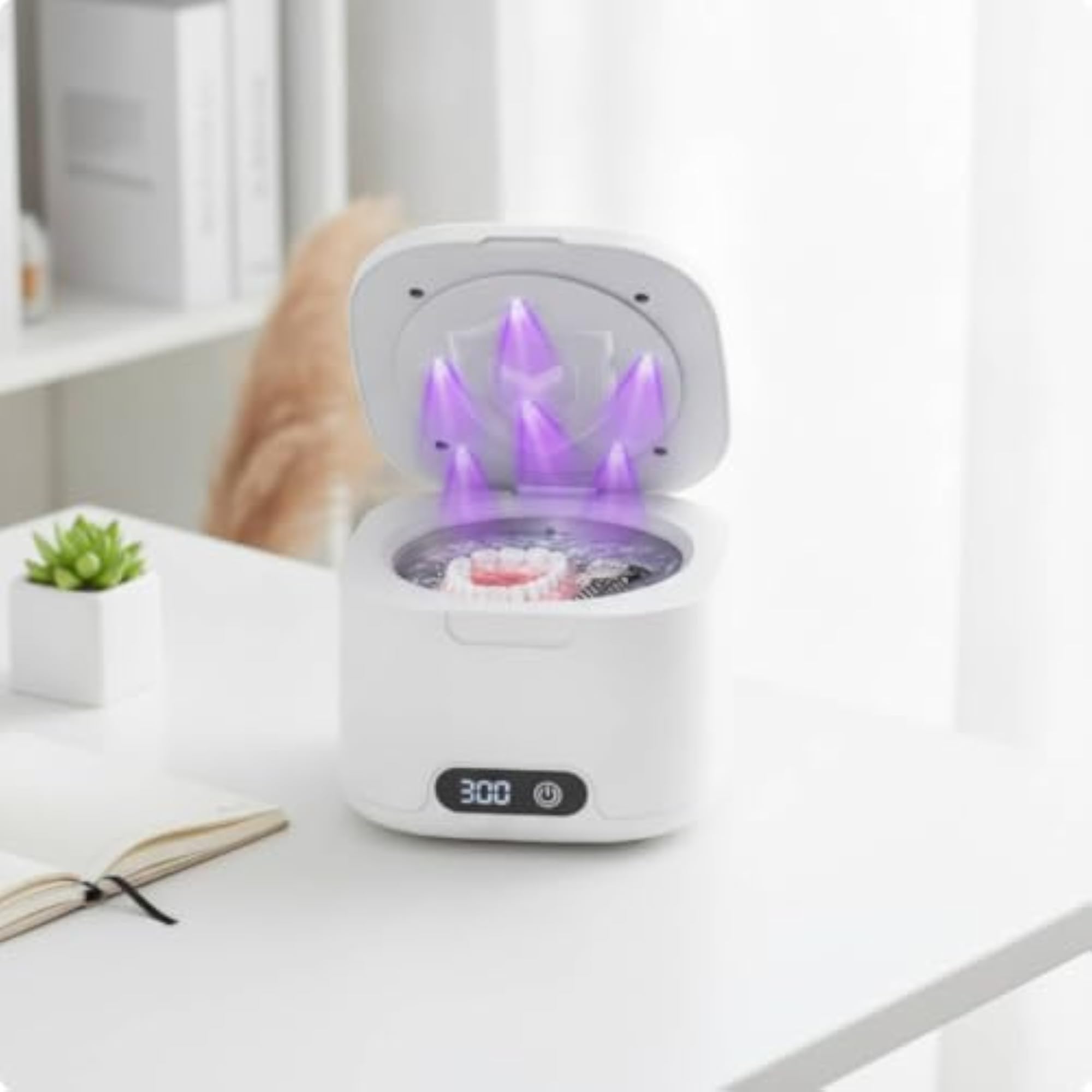 Deep Cleaning Sonic Cleaner with Light, Professional Jewelry Cleaner