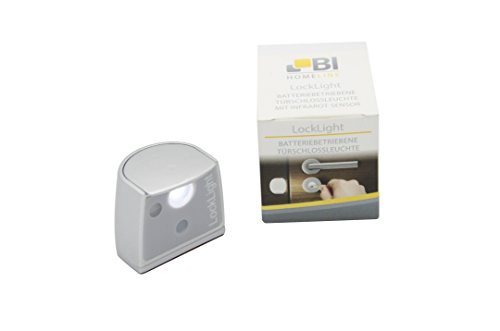 LockLight - automatisches Türschlosslicht von BI HOMELINE I LED Sensorleuchte mit Infrarot Bewegungsmelder I Licht Schlüsselloch Türbeleuchtung I Praktische Türschloss Beleuchtung (Silber)