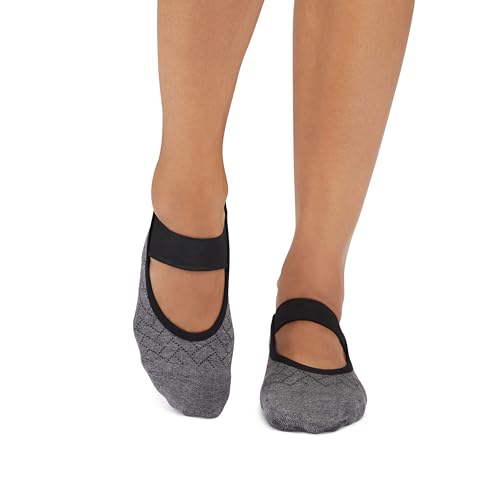 TAVI Women’s Lola Non-Slip Socks 2-Pack - Grip Barre, Dance, Pilates, Yoga Socks - Anchor/Shitake Geo, Small4