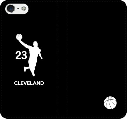 iPhone7/7Plus対応/iPhone用選択可:バスケットシルエット手帳ケース(ブラック/クリーブランド:23番_B) iPhone6 Plus/6s Plus用 iPhone7/7Plus対応/iPhone用選択可:バスケットシルエット手帳ケース(ブラック/クリーブランド:23番_B) iPhone6 Plus/6s Plus用