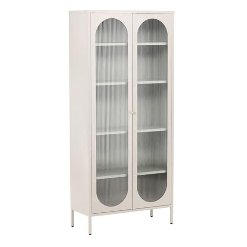 Paris Prix Vitrine Design en Métal Lima 180cm Beige