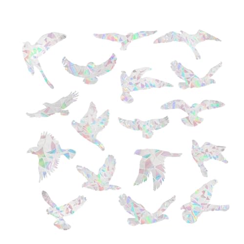 SHINEOFI Adhesivo Decorativo para Ventana sin Pegamento PVC 20 Unidades de Calcomanías de Pájaros Efecto Prismático de Refracción Vinilos Estáticos para Interiores y Decoración Creativa