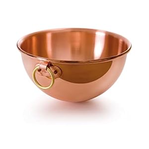 Mauviel M’Passion Copper Egg White Beating Bowl With Ring, 7.7-qt, Made in France