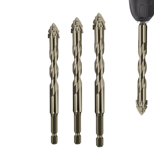 歯付き偏心ドリルビット,四枚刃金属エキセントリックドリルビット | タイルセメントコンクリートレンガガラス用高硬度ドリル工具 - 建築や家庭での使用に最適