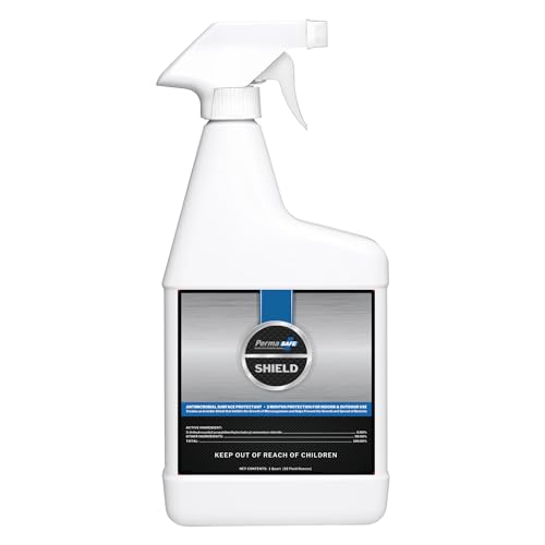 PermaSafe SHIELD 90-Day Antimicrobial Surface Protectant Spray | Long-Lasting Multi-Surface Protection Against Growth & Spread of Bacteria Mold Mildew Fungi & Algae | Indoor & Outdoor Use - 32 Oz