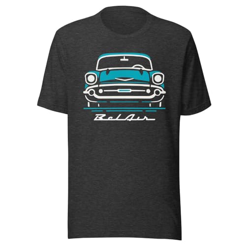 Camiseta Chevy 57 turquesa de tejido duradero que no pierde el color con lavados