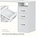 Charmmade Nail Table for Nail Tech Manicure Table Nail Tech Desk Professional Nail Salon Table Station with Drawers, Wrist Pad, Open Space, White