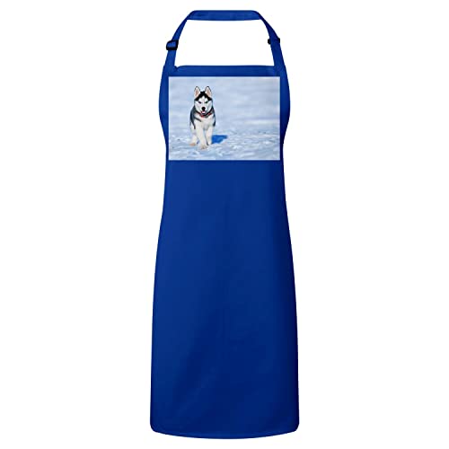 Tablier cuisine bleu husky premium contre les taches de cuisson tenaces