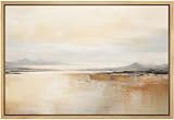SIGNLEADER Framed Canvas Print Wall Art Warm Desert Mountain Sunset Soothing Landscape Nature Wilderness Illustrations Modern Art Decorative for Living Room, Bedroom, Office - 24'x36' Natural