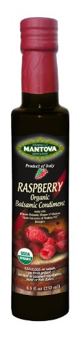 Mantova Organic Raspberry Balsamic Vinegar of Modena, Perfect for Salad Dressing, Pasta Salad, Ice Cream and Cocktails, 8.5 oz