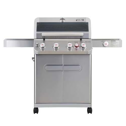 Monument Grills 4+1 Outdoor Barbecue Stainless Steel Propane Gas Grill, 4 Burners & 1 Side Burner 62,000 BTU Patio Garden Barbecue Grill with Knob Controls, Mesa415BZ 4-Burner Grill M415BZ,S
