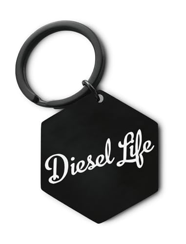 Lauthings Diesel Life Car Auto Syle Llavero Grabado Colgante Desmontable Acero Tag