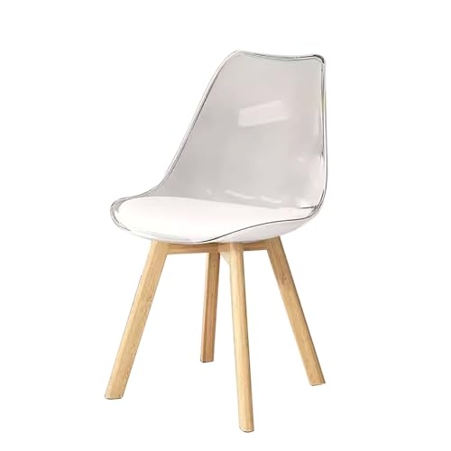 Juego de 2 sillas de comedor modernas de acrílico transparente, estilo nórdico, para sala de estar, cocina o cafetería, diseño elegante y simple para cenas relajadas