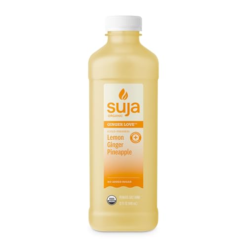Suja Organic Ginger Love Cold Pressed Juice Drink, Refreshing Ginger Lemonade, excellent source of antioxidant vitamin C, 32 fl oz Bottle