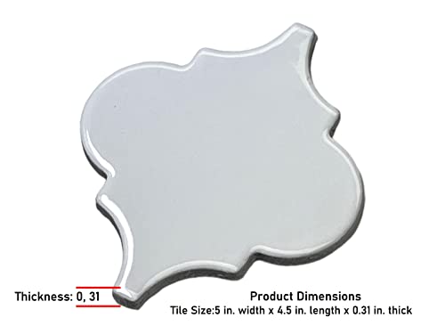 Arabesque Lantern 5 In. Glazed Single Craft Porcelain Tile For Wall Tile, Kitchen Backsplash, Bathroom Wall Tile, Ornament Designs (1 Piece) (White) #TOP2