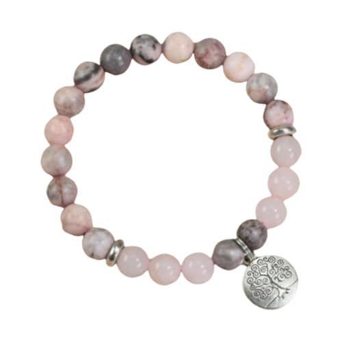 ZYKEJJDDAK Natürlicher Baum-Armreif, einzigartige Rosen-Equid-Textur, spirituelles Geschenk für Bewusstseins-Übung, Schmuck, einzigartige Textur, Stein, dehnbarer Armreif
