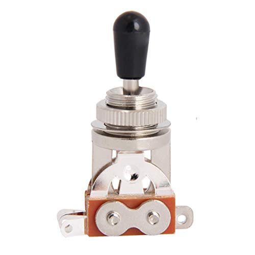 Cestval 1PCS Durable Metal Electric Guitar 3 Way Switch Tone Conversion Pickup Selector Switch for Gibson Les Paul etc Accessories (Black)