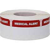 Medical Alert Medical Healthcare Labels, 1 x 1.5 Inch Rectangle, 500 Total Labels