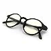 J+S Vision Blue Light Shield Computer Reading/Gaming Glasses - 0.0 Magnification - Anti Blue Light 100% UV Protection - Low Color Distortion Lens, Round Glossy Black Frame