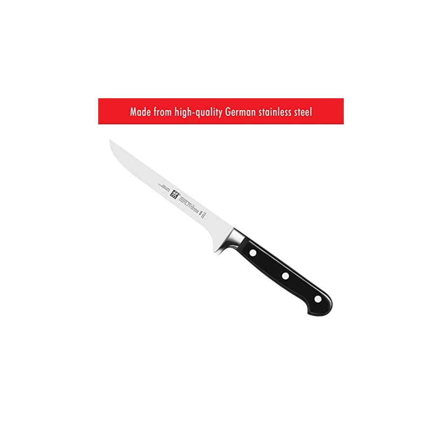 ZWILLING Professional S 5.5-inch Razor-Sharp German Flexible Boning Knife, Made in Company-Owned German Factory with Special Formula Steel perfected for almost 300 Years, Dishwasher Safe, Black/Stainless Steel