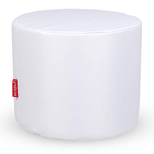 Ecopuf Puf reposapiés Roller de poliéster para exterior e interior – Puff taburete redondo acolchado