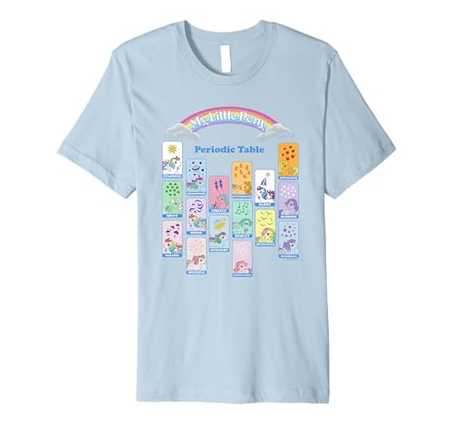 T-shirt My Little Pony Retro graphique vintage imprimé tableau périodique