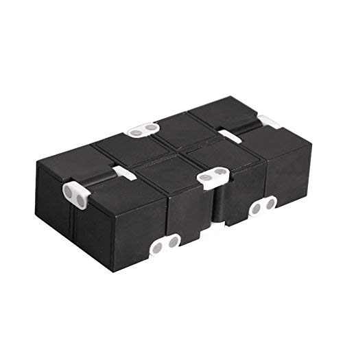 DAYNECETY 1pc Infinity Cube Relieves Stress Brain Teasers Toy Unlimited For Kids Children (Black)