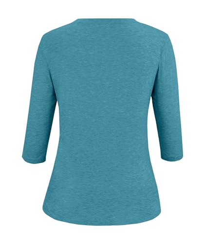 Image of JomeDesign Womens Tops 3 /4 Sleeve Shirts Round Neck Loose Casual Blouses Floral Print Tshirts