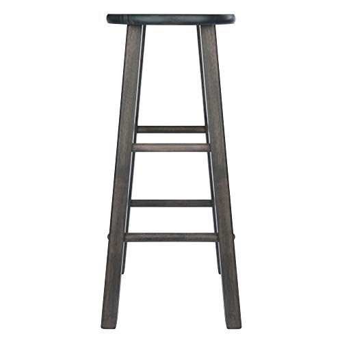 Image of Winsome Element 2-Piece Counter Stool Set, Classic Backless Bar Chairs for Kitchen & Dining Room Seating, Timeless Essential Furniture for Home, Dorm, Apartments