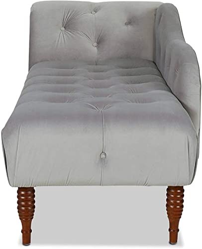 Image of Luxury Velvet 2 Seater Chaise Lounge Sofa - Tufted Chesterfield Modern Couch with Button Tufted Back Elegant Lounge Couch for Living Room, Bedroom, Office