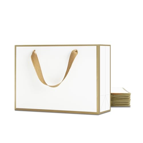 Sac shopping petite entreprise blanc or emballage rigide pour boutique