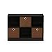 Furinno Basic 3x2 Cube Storage Bookcase Organizer with Bins, Espresso/Brown