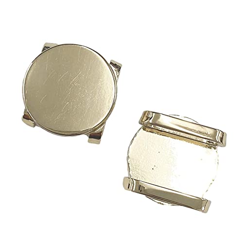 MYmama 帯留め金具 パーツ 平組用 2個入 ハンドメイド 帯留め (丸ゴールド 差込み式)のサムネイル